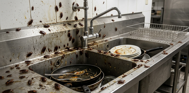 Cuisine infestée de cafards