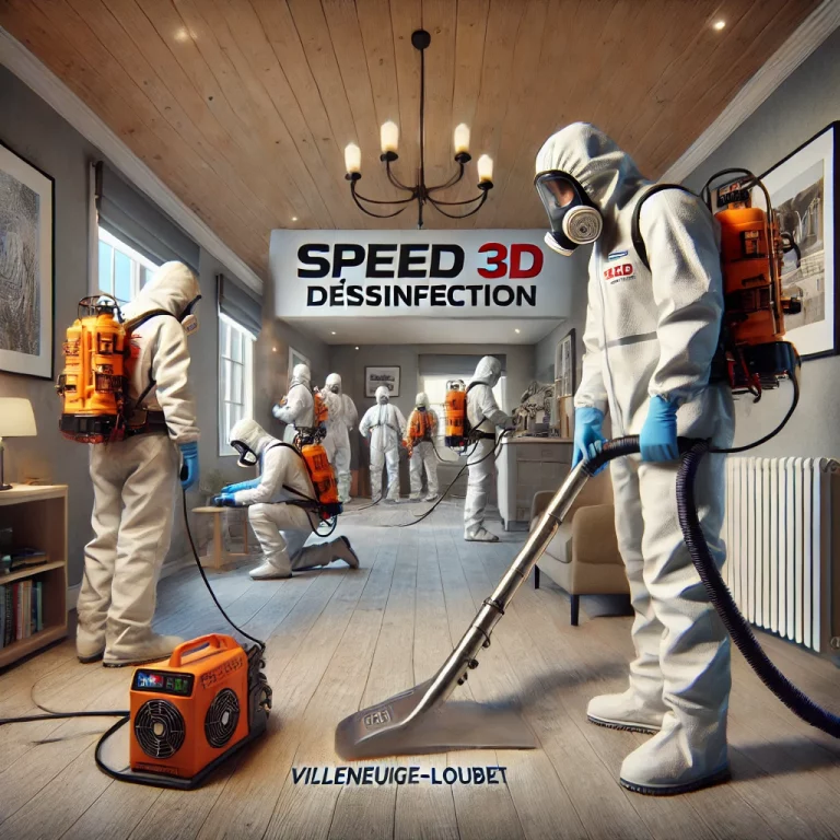Équipe de Speed 3D Désinfection en action lors d'une intervention à Villeneuve-Loubet.