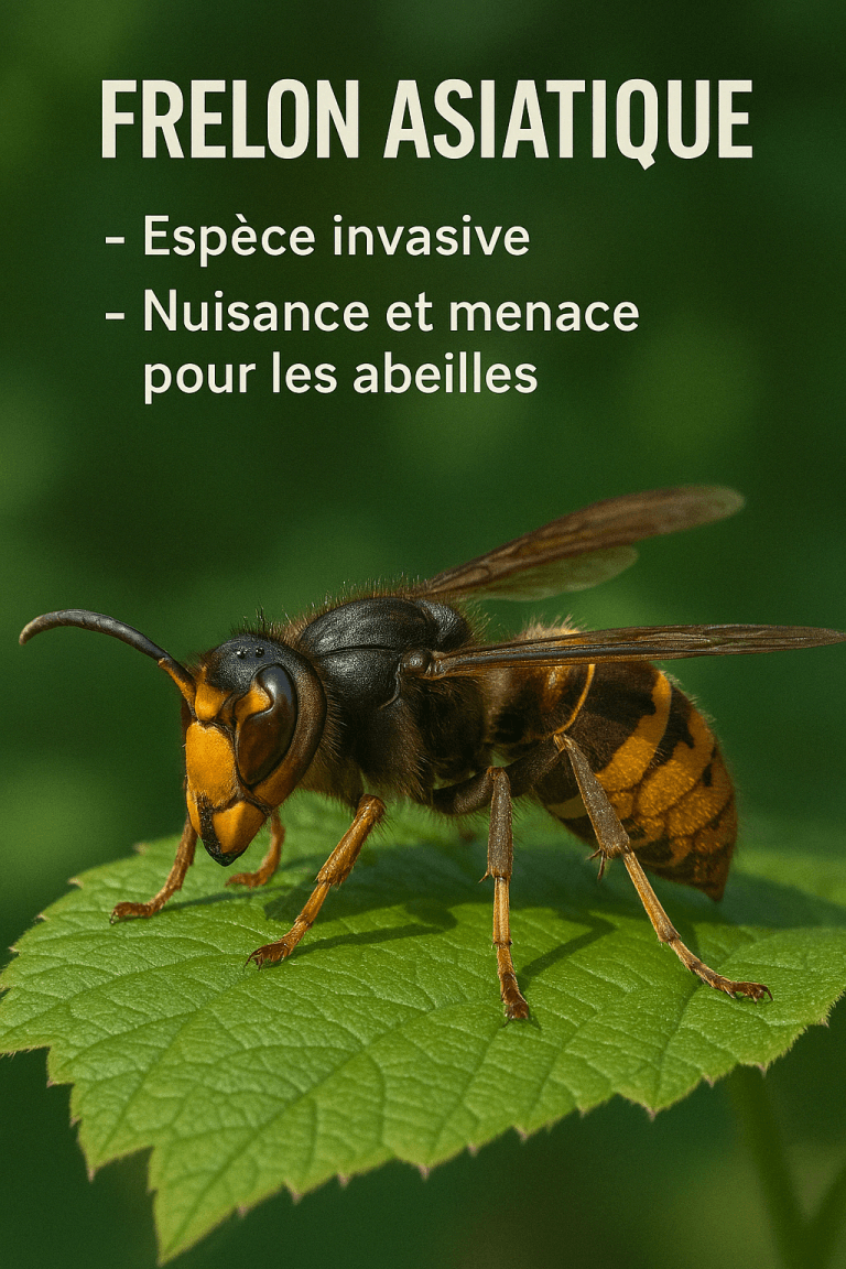 Photo réaliste d’un frelon asiatique sur une feuille à Nice