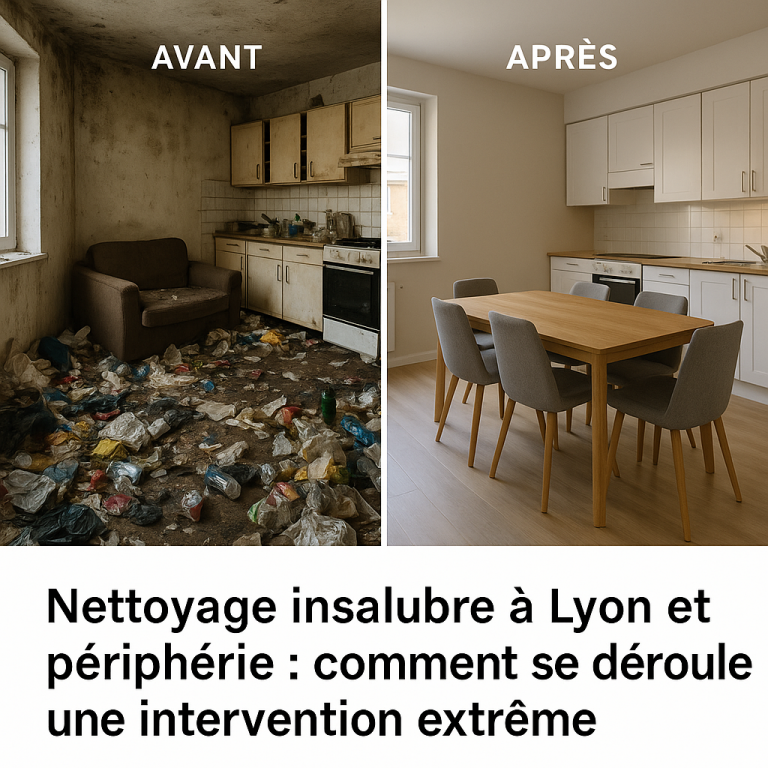 Comparaison avant/après d’un appartement lyonnais nettoyé par Speed 3D Désinfection
